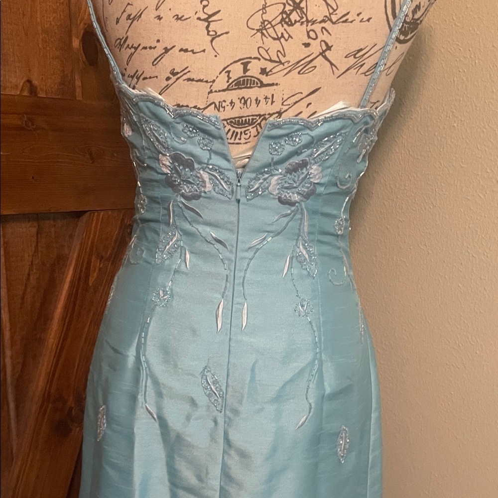 Tiffany Designs Light Blue Strapless Gown - Picture 12 of 16